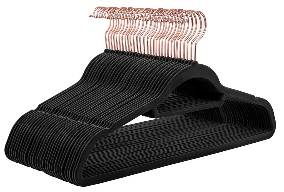 Set umerase de catifea Songmics Negru 42.7x22x0.6 cm