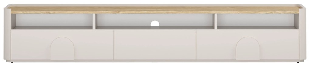 Comodă TV Amilio 200 cm - cashmere / stejar uleiat / mânere cashmere