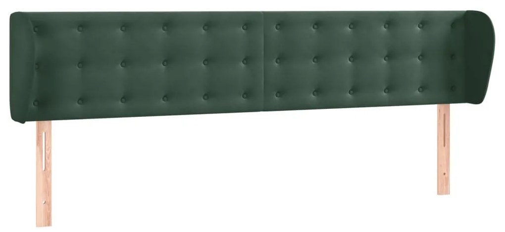 3117647 vidaXL Tăblie de pat cu aripioare verde închis 203x23x78/88 cm catifea