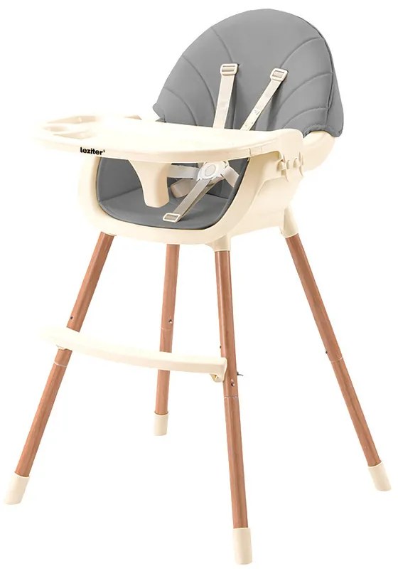 Scaun de hrănire 2 în 1 gri