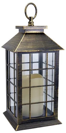 Felinar decorativ, plastic, LED, 14x14x30 cm
