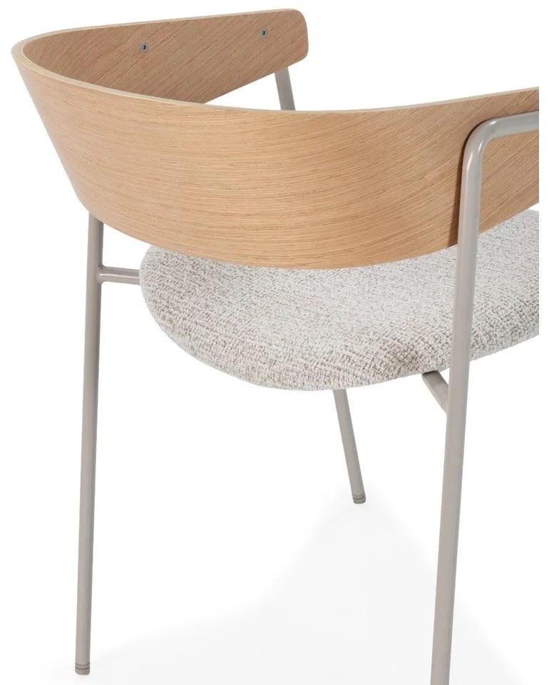 Set de scaune de sufragerie gri deschis/în culoare naturală cu cotiere 2 buc. tapițat Cora – MOME