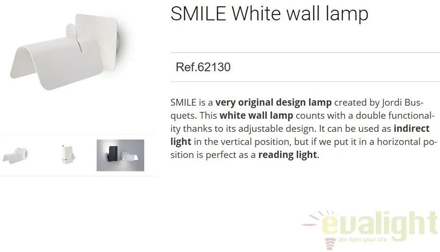 Aplica design modern original SMILE alba 62130
