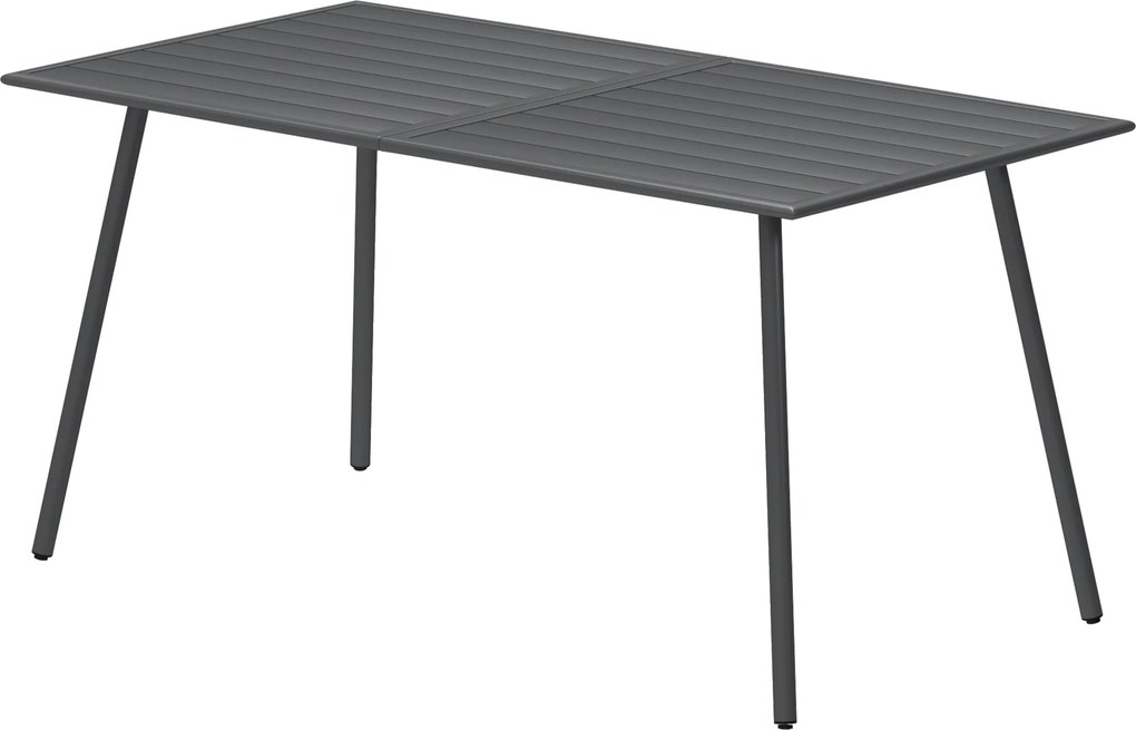 Outsunny Masa de gradina pentru 6 persoane cu blat cu lamele pentru gradina, terasa, balcon, 150 x 80 x 74 cm, gri | Aosom Romania