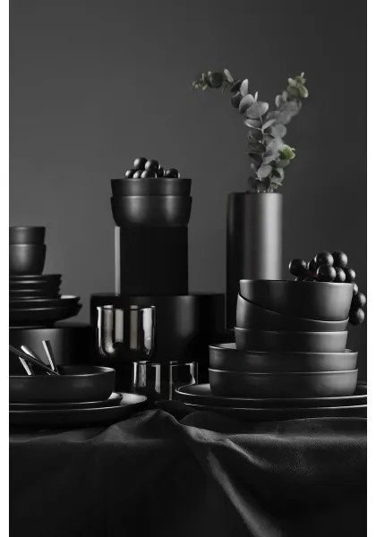 Set de masă 18 piese negru/porțelan