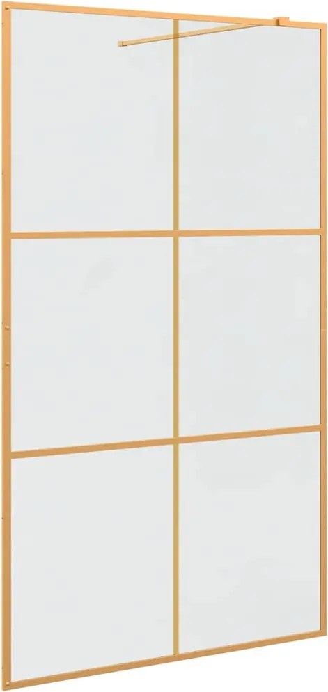 vidaXL Zid de duș walk-in Auriu 115 x 195 cm sticlă securizată