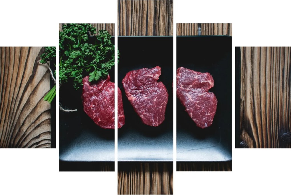 Tablou cu carne pe farfurie (150x105 cm)
