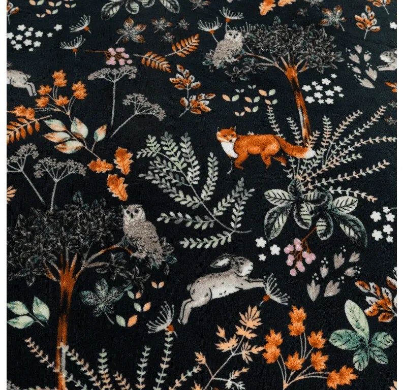 Lenjerie cocolino THE FOX AND THE HARE verde inchis Dimensiunile lenjeriei: 70 x 90 cm | 140 x 200 cm