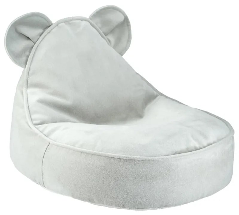 Fotoliu puf pentru copii verde mentă cu tapițerie din catifea Bear – Wigiwama