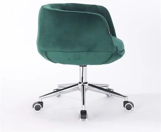 HR333K Scaun Verde Catifea cu Bază Cromata