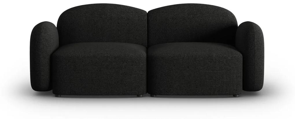 Canapea Blair cu 2 locuri si tapiterie din tesatura structurala, negru
