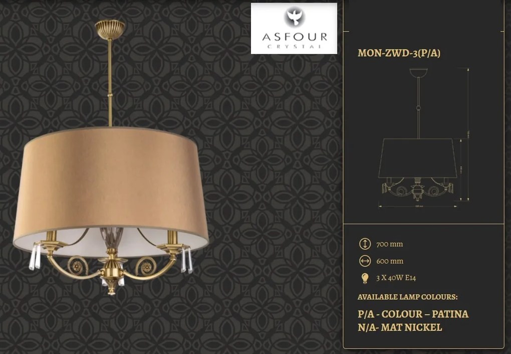 Lustra design clasic cristal Asfour Monza