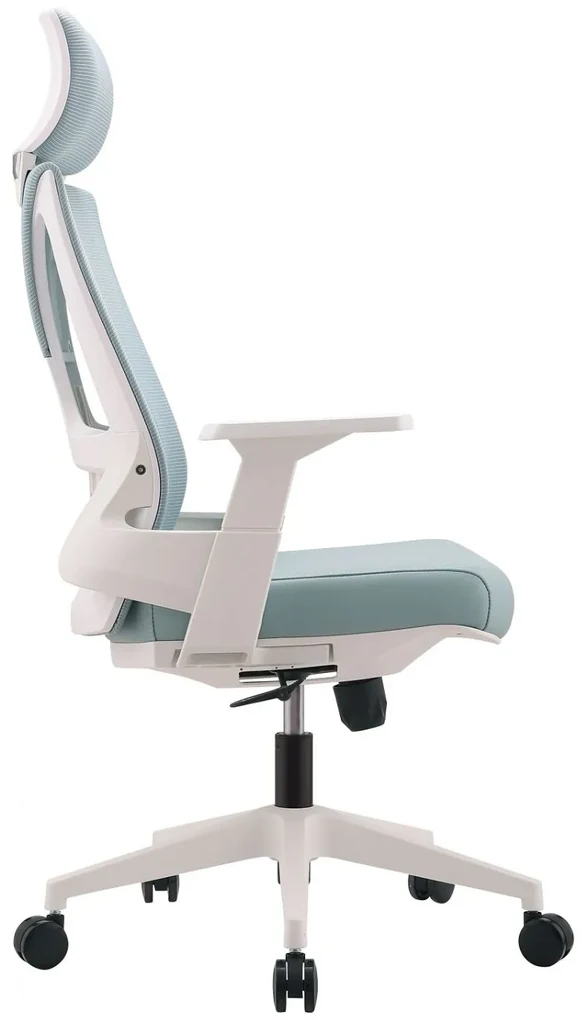 Scaun ergonomic Walker 3285, spătar mesh, sezut piele ecologica, Albastru/Alb