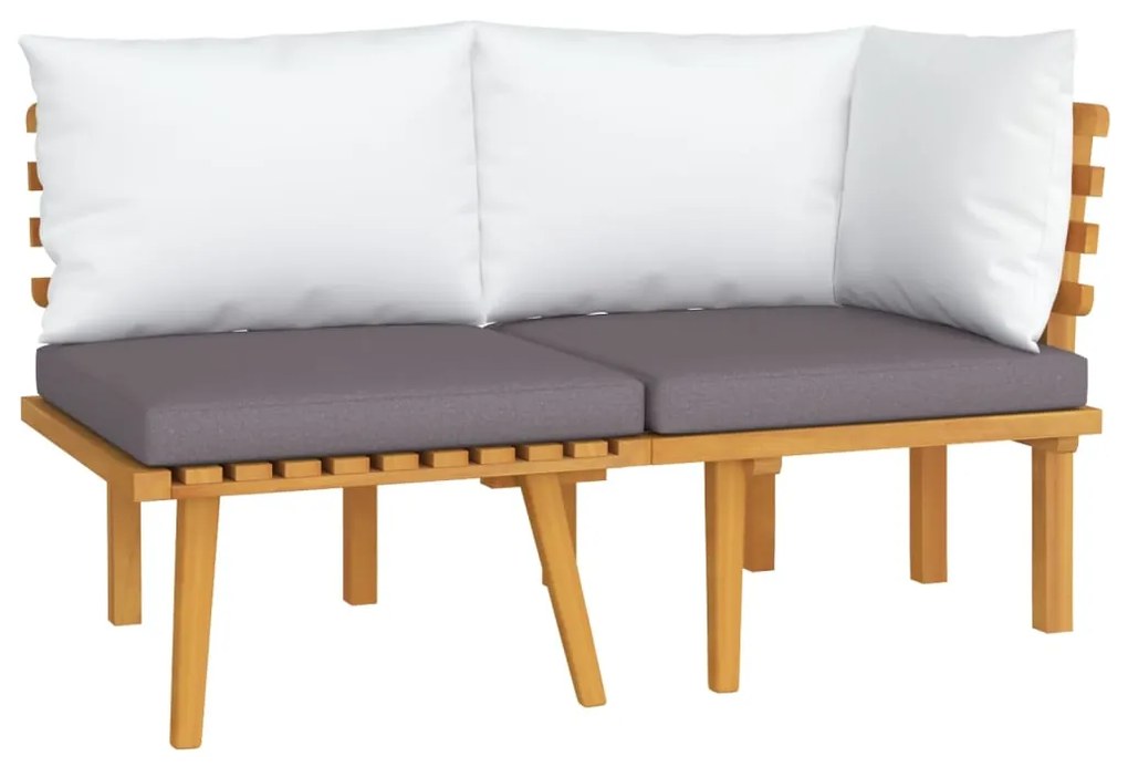 316266 vidaXL Set mobilier de grădină cu perne, 2 piese, lemn masiv de acacia