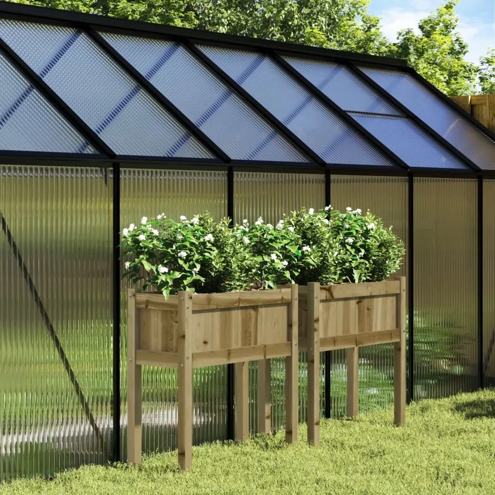 vidaXL Jardiniere de gradina cu picioare 2 buc. lemn de pin impregnat
