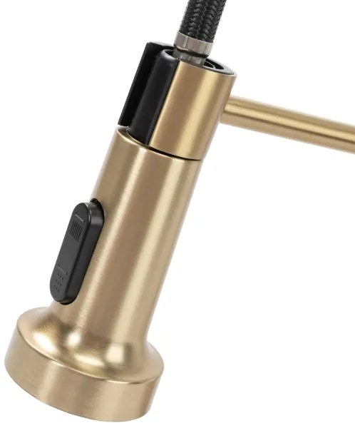 REA-B4821 - Baterie pentru chiuvetă COLIN, cu pulverizator extractibil, 42,5 cm, aur periat