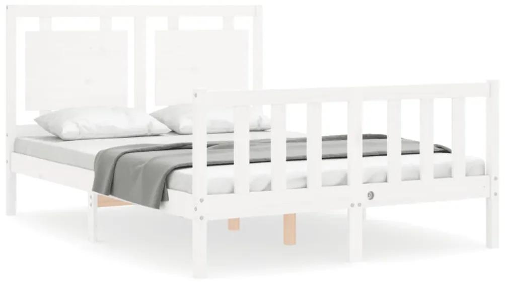 3192137 vidaXL Cadru de pat cu tăblie dublu mic, lemn masiv