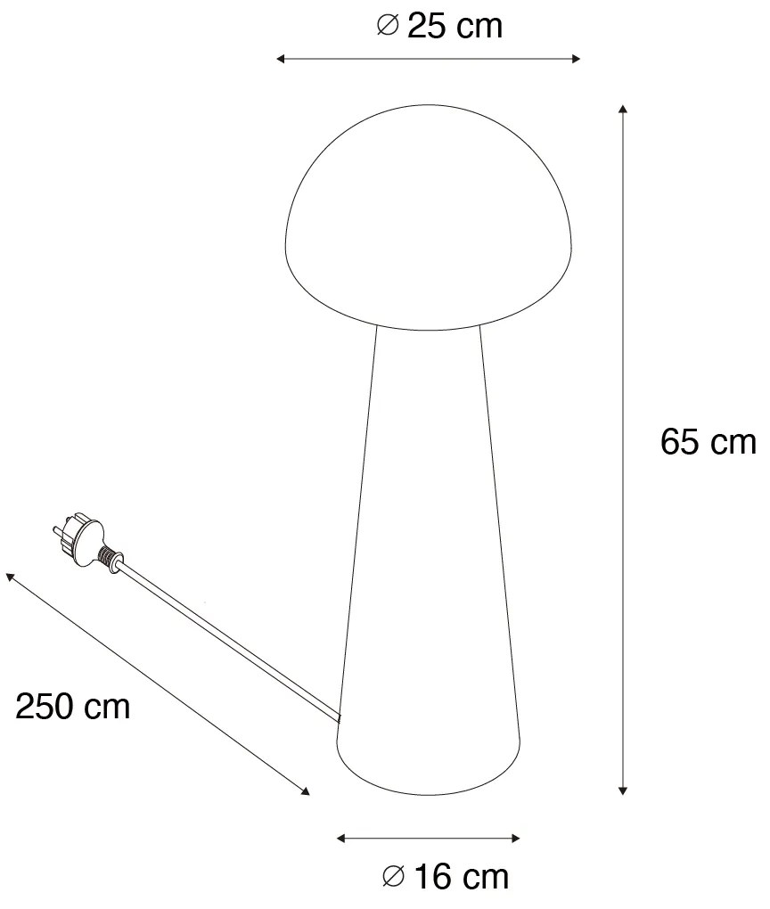 Lampă de podea pentru exterior neagră 65 cm - Mushroom