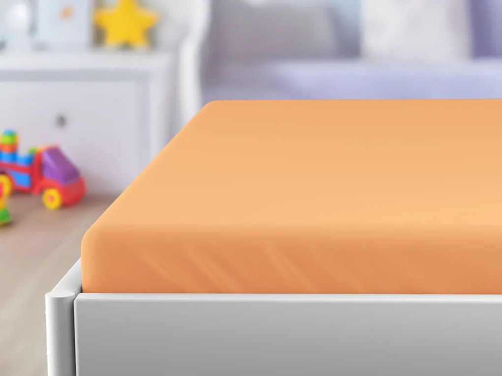 Cearsaf jersey pentru patut de copii EXCLUSIVE 60x120 cm somon