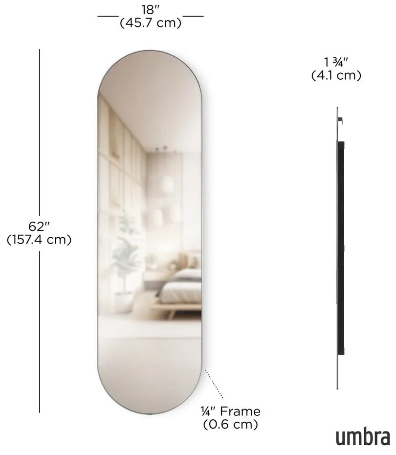 Oglindă de perete/de podea 46x157 cm Hubba – Umbra