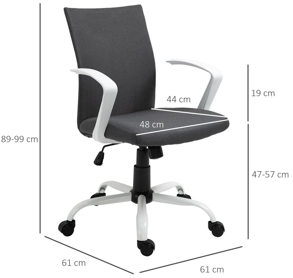 Vinsetto Scaun de Birou Ergonomic și Pivotant pentru Birou, Gri Închis | Aosom Romania