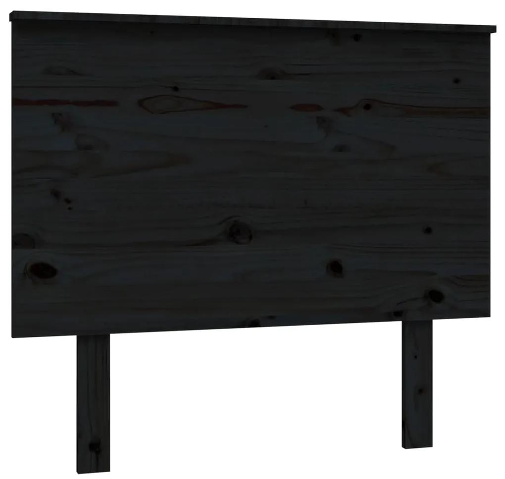 819154 vidaXL Tăblie de pat, negru, 94x6x82,5 cm, lemn masiv de pin