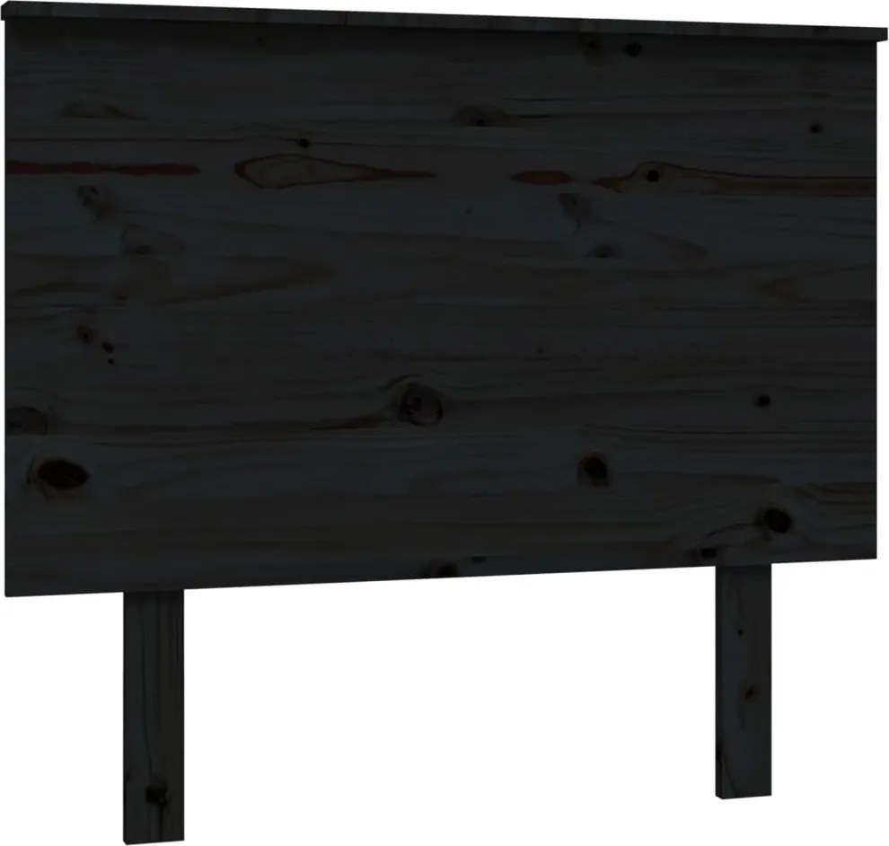 vidaXL Tăblie de pat, negru, 94x6x82,5 cm, lemn masiv de pin