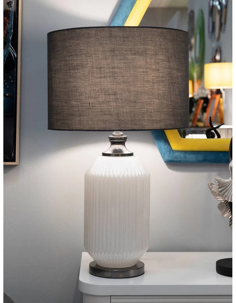 Veioză gri cu abajur textil (înălțime 65 cm) Brighty – Mauro Ferretti