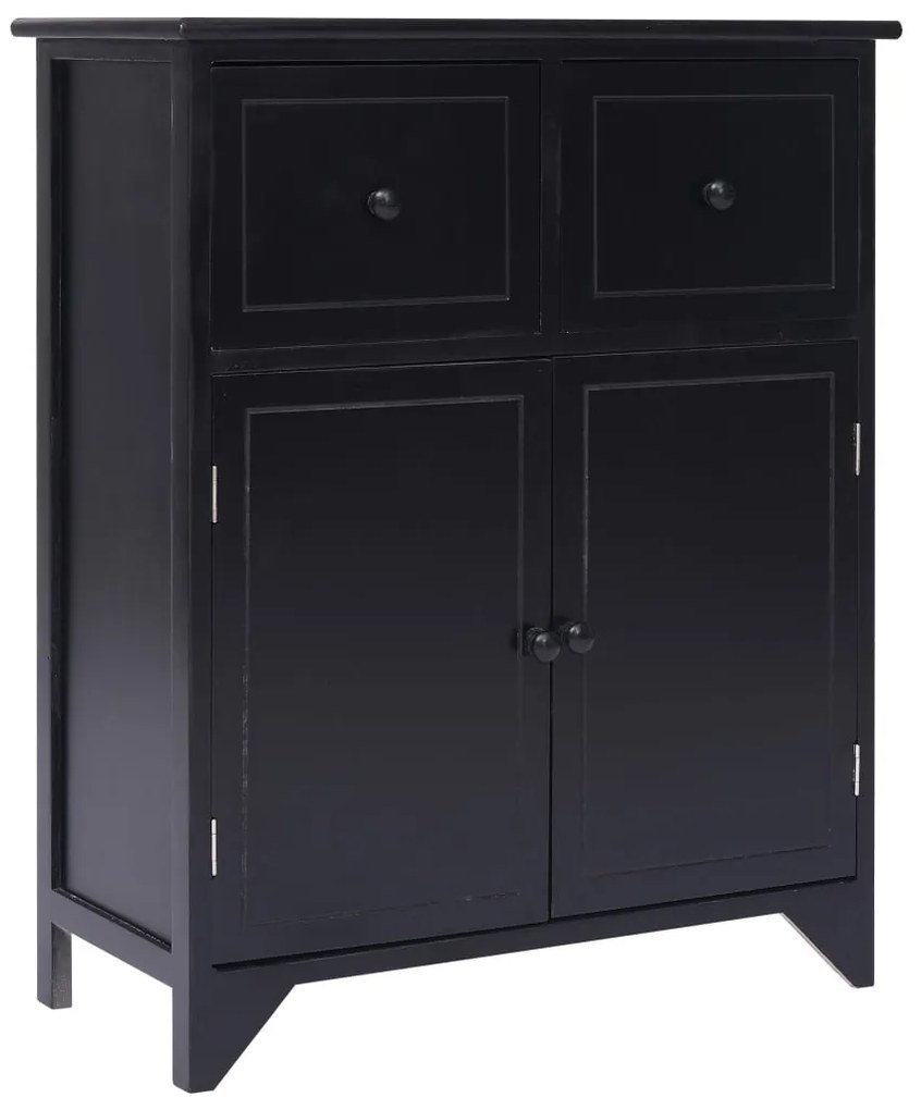 vidaXL Dulap lateral, negru, 60 x 30 x 75 cm, lemn de paulownia