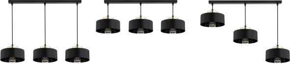 Brilagi - Lustră suspendată pe cablu SPRING 3xE27/60W/230V negru/auriu