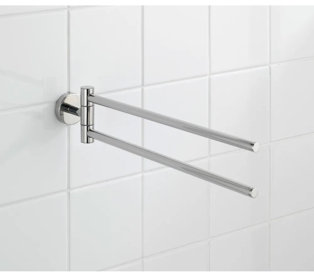 Suport pentru prosoape argintiu lucios de montat pe perete din oțel inoxidabil Bosio – Wenko