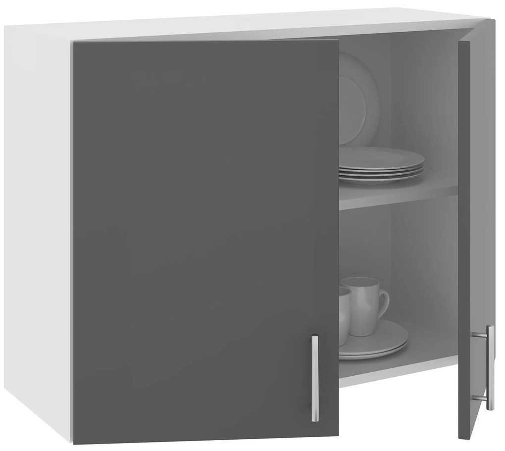 Corp Superior Karo, 2 Usi, Antracit/Alb, 80 x 30 x 60 cm