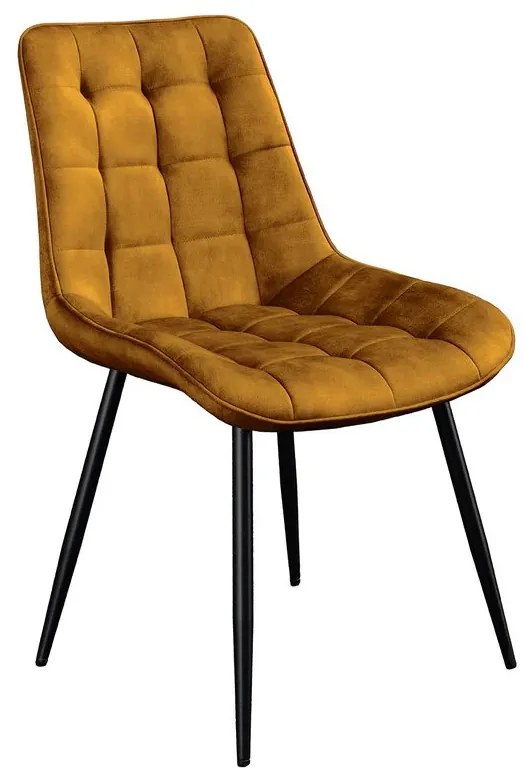 Set de 4 scaune ROADSTAR catifea galben mustar