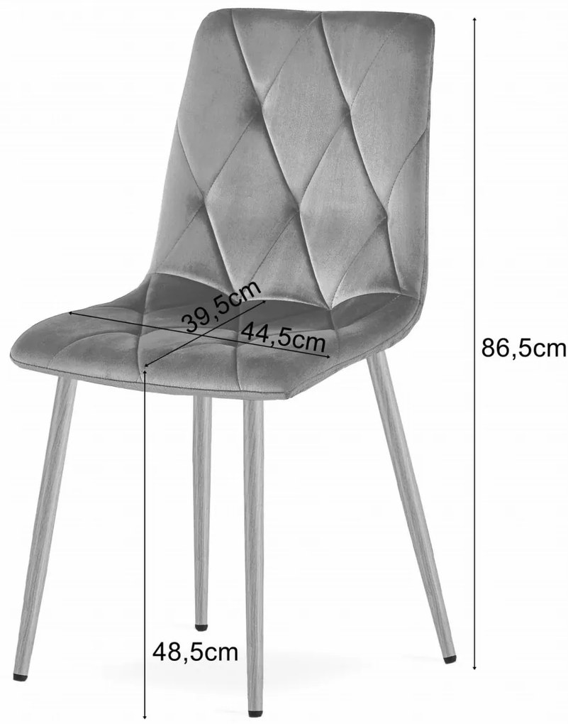 Scaun dining catifea LIBRA gri închis