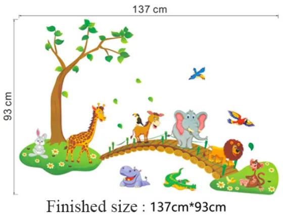 Autocolant de perete "Animăluțele din junglă 2" 137x90cm