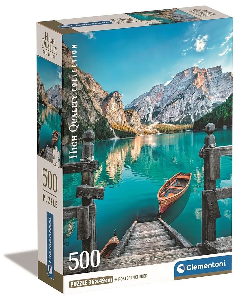 Orașe Braies Lake Puzzle Italia 500 de piese Clementoni