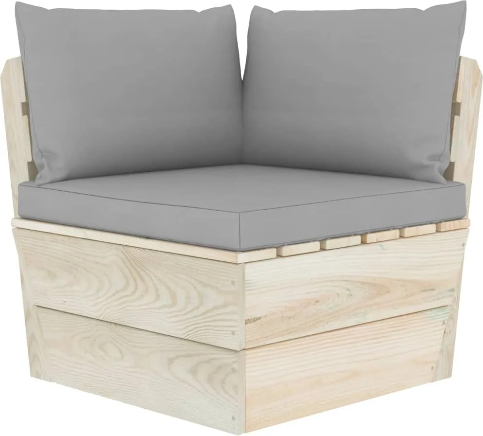 vidaXL Canapea de grădină din paleți, colțar, cu perne, lemn molid