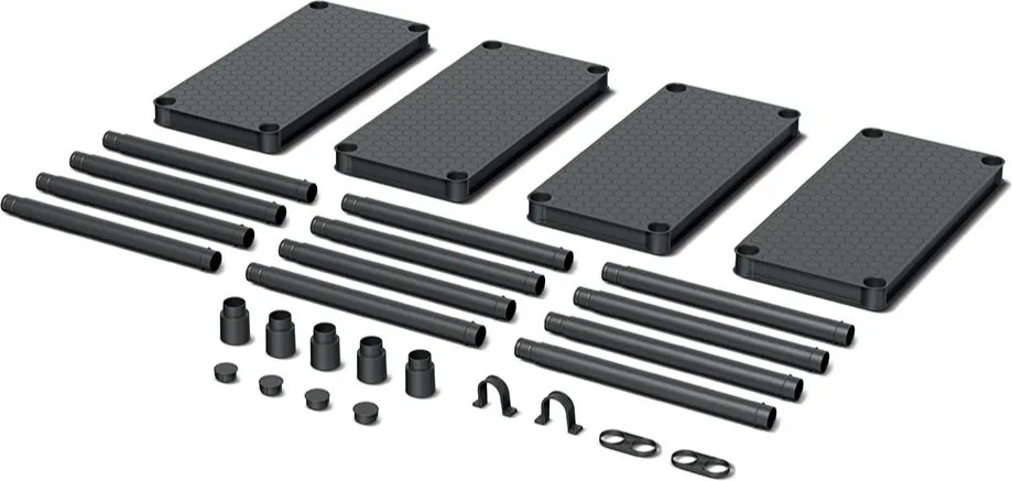 Raft pentru atelier STACKARO SOLID SMALL, 58x28x131,5cm, negru Prosperplast