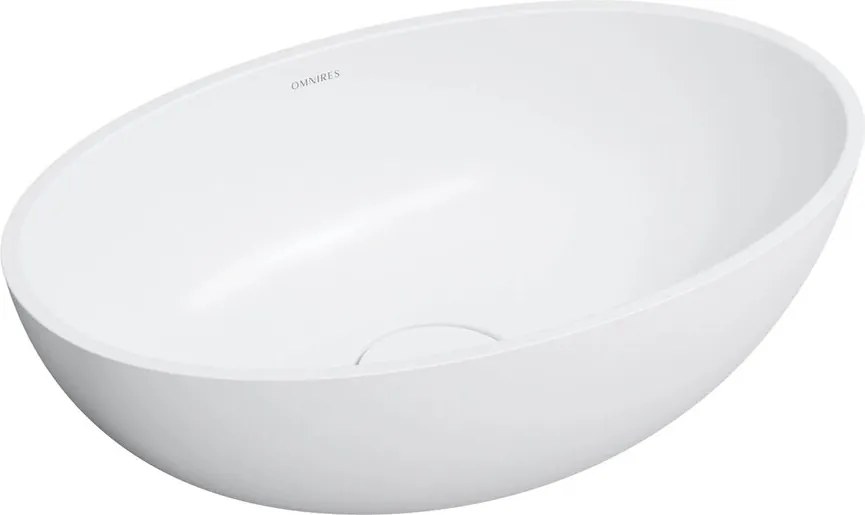 Lavoar pe blat Omnires Shell M+ finisaj alb mat 50 cm