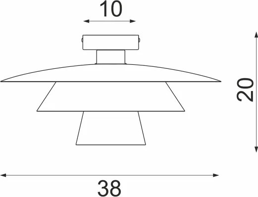 Plafonieră PLATO 1xE27/15W/230V, Ø 38 cm, neagră