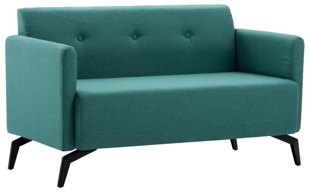 Canapea 2 locuri, tapiterie textila, 115 x 60 x 67 cm verde Verde