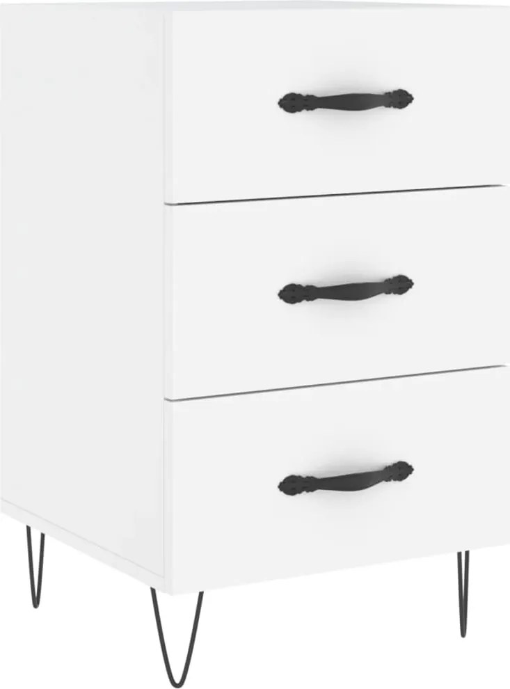 vidaXL Noptieră, alb, 40x40x66 cm, lemn compozit