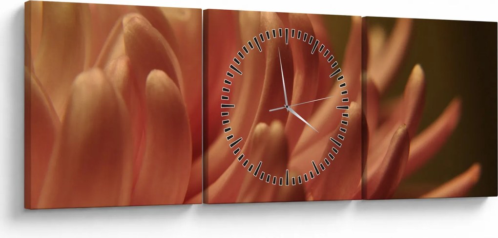 Tablou cu detailu florii (cu ceas) (90x30 cm)