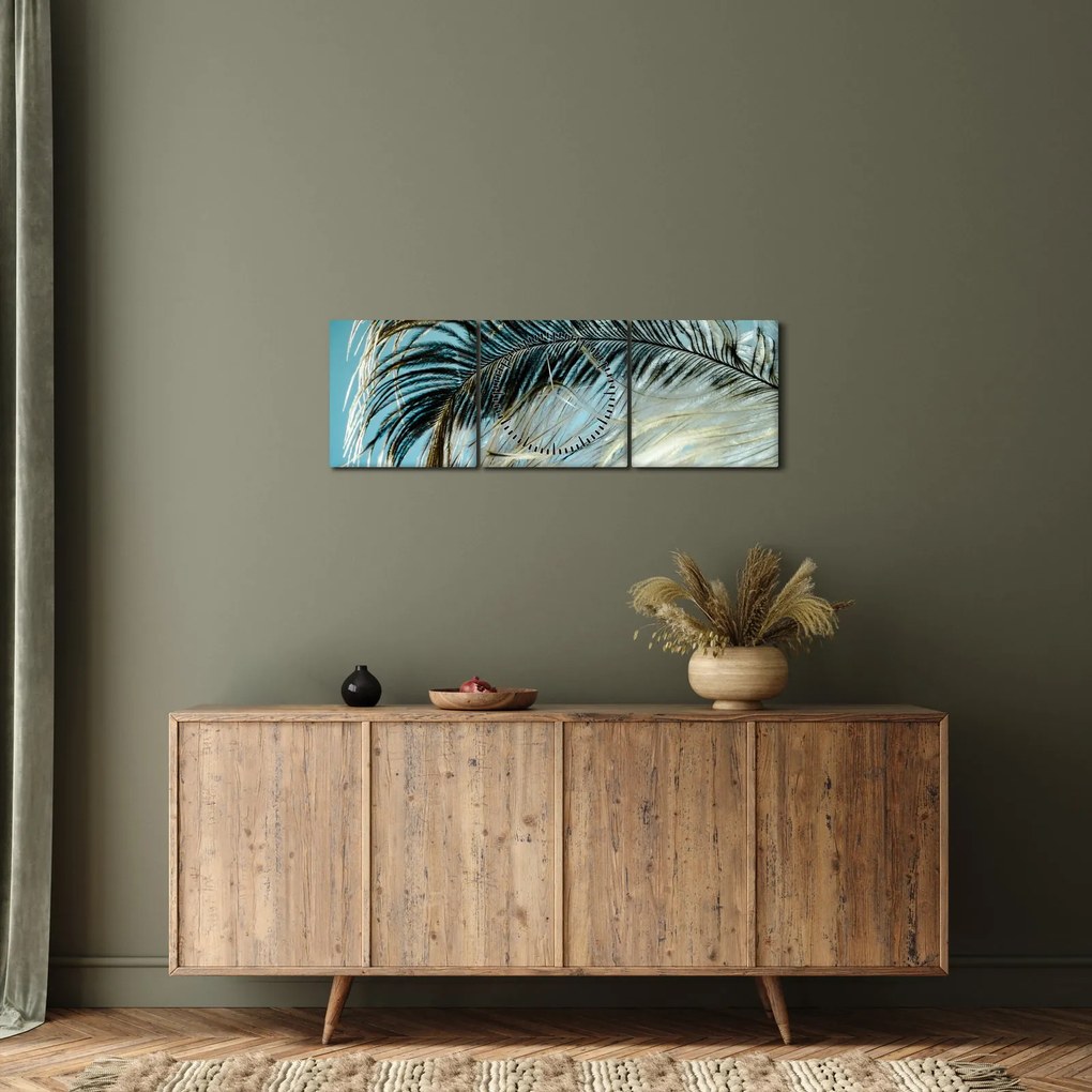 Tablou cu pană (cu ceas) (90x30 cm)