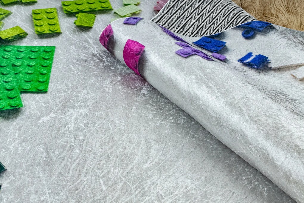 BAMBINO 38480 covor lavabil Kit de construcție pentru copii anti-alunecare - gri / galben