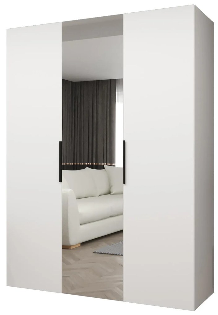Dulap de haine 150 cm Mirabella 2 (alb + Negru). 1126404