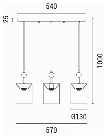 Lustră pe cablu 3xE14/15W/230V