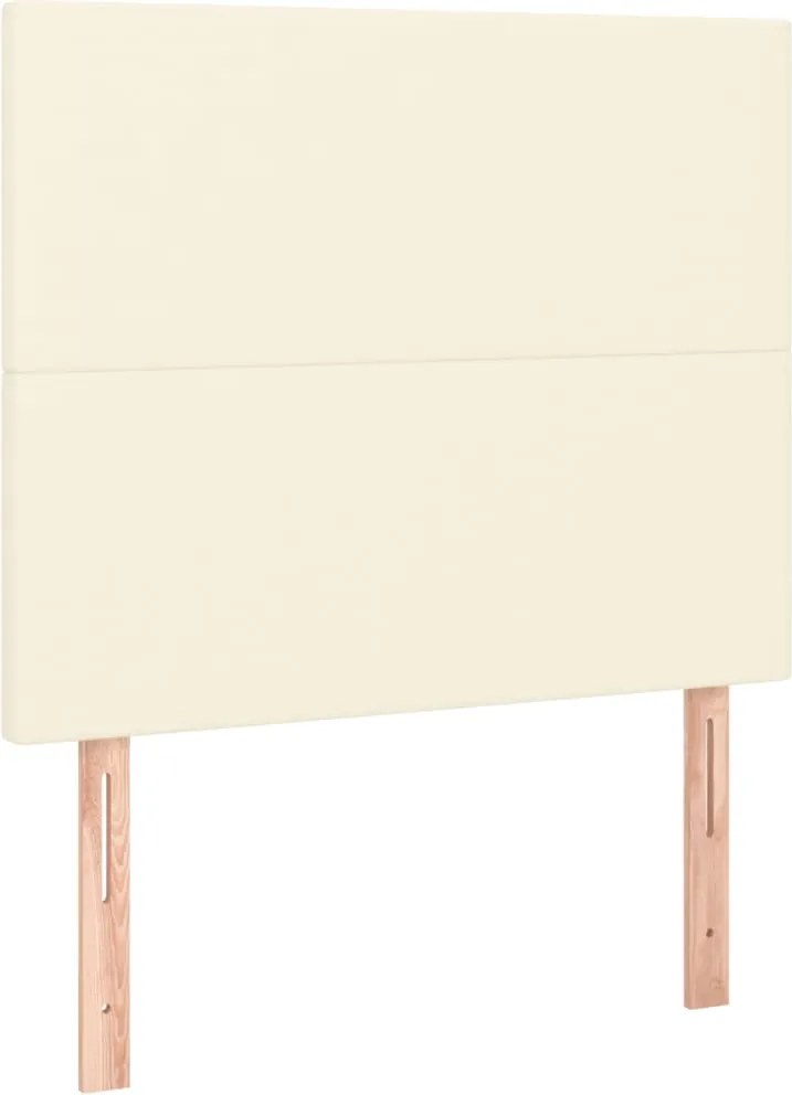 vidaXL Tăblie de pat crem 100x5x118/128 cm piele ecologică