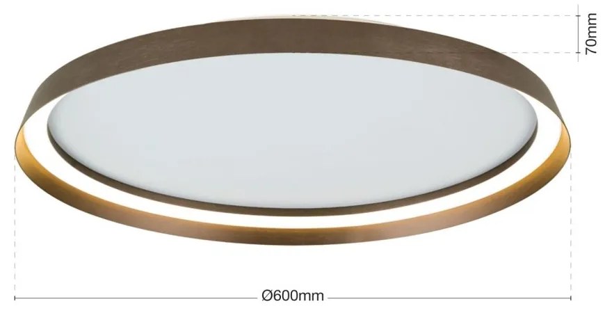 Plafoniera LED design circular MANTA D-60cm bronz
