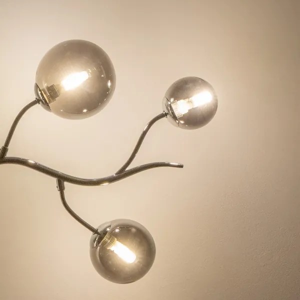 Brilagi - Lustră LED suspendată pe cablu MISTEL 6xG9/3W/230V crom negru/fumuriu